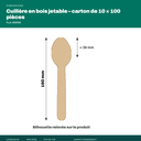 Dimensions du cuillère en bois jetable : 160 mm de long