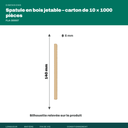 Dimensions du spatule en bois jetable : 140 mm de long