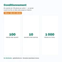 Conditionnement du ravier 125 cc : 10 sachets de 100 pièces, soit 1 000 raviers par carton