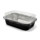 Plat aluminium 780 ml fermé par son couvercle transparent, prêt pour la livraison