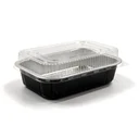 Plat aluminium 1 000 ml fermé par son couvercle transparent, prêt pour la livraison
