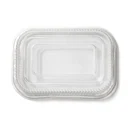 Couvercle transparent pour plat 1 000 ml vu de dessus, collerette crantée