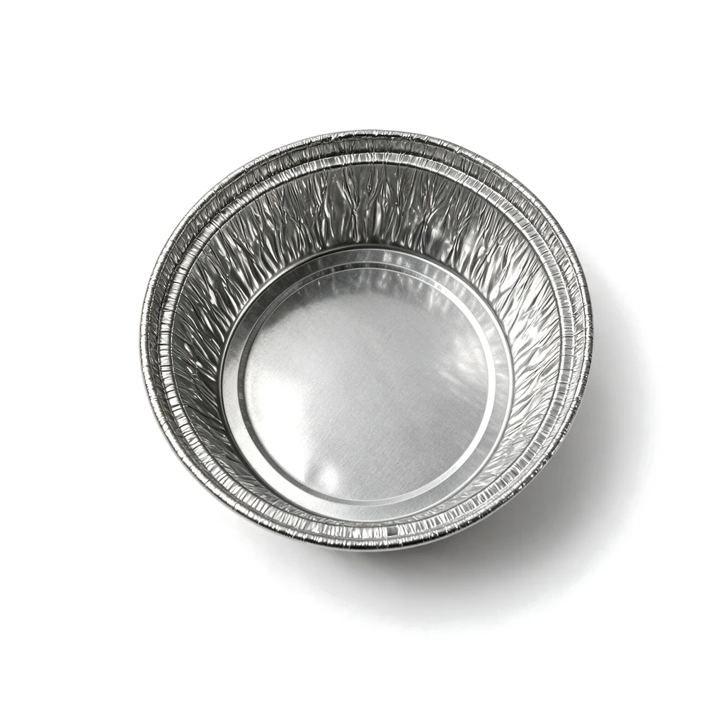 Godet aluminium 150 ml vu de dessus, paroi cannelée et fond lisse