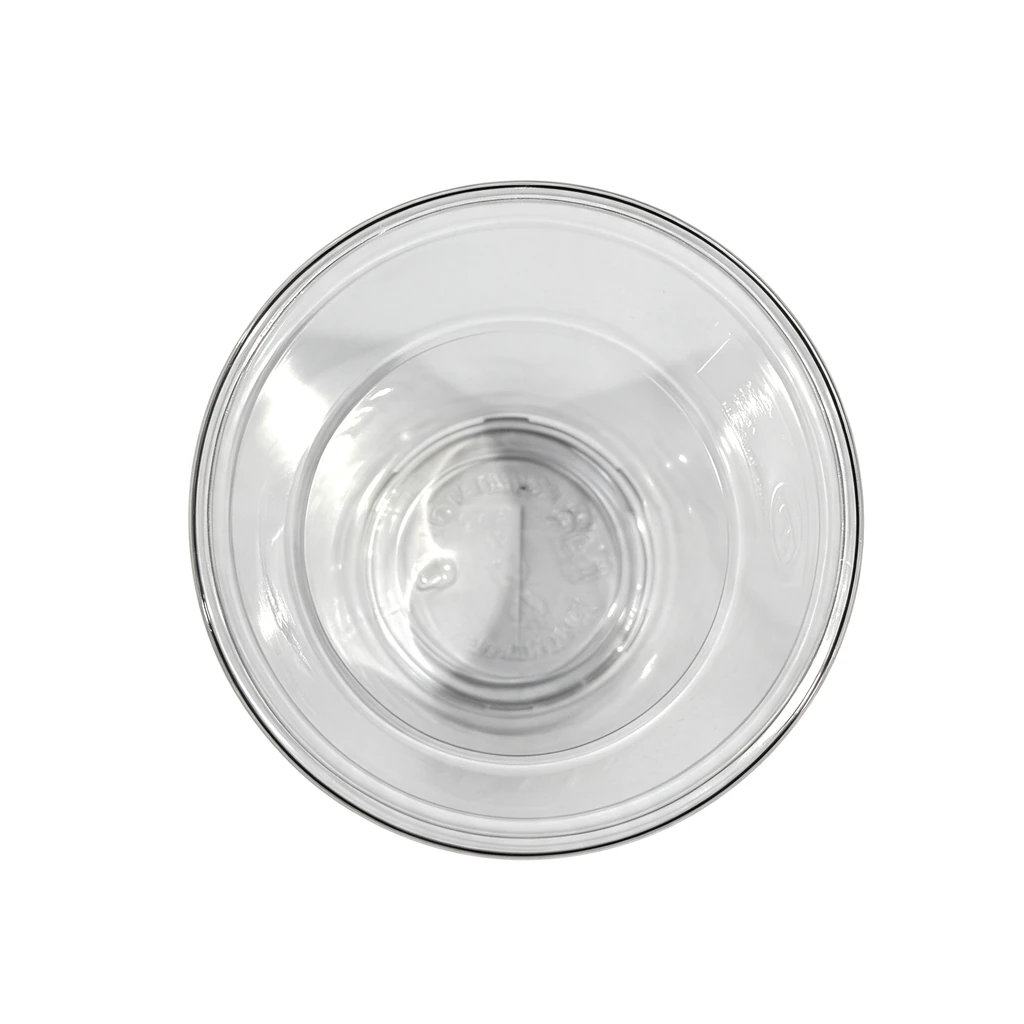 Gobelet PET cristal 40 cl vu de dessus, paroi transparente et fond bombé