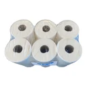 Paquet de 6 rouleaux de papier toilette Maxi Jumbo vu de dessus, mandrin retirable visible