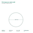 Cote du pot à sauce : 67 mm de diamètre d'ouverture, 50/60 ml