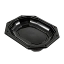 Plateau traiteur octogonal noir 35 cm sans son couvercle, vu de dessus