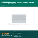 Colisage du ravier aluminium allongé 670 cc : carton de 1000 pièces en 10 paquets de 100