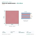 Essuie de vaisselle 65 x 65 cm - schema de cotes, lot de 5 en coton recycle GRS lavable a 60 degres