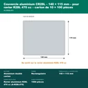 Dimensions du couvercle aluminium CR28L : 140 × 115 mm, carton de 1000 pièces