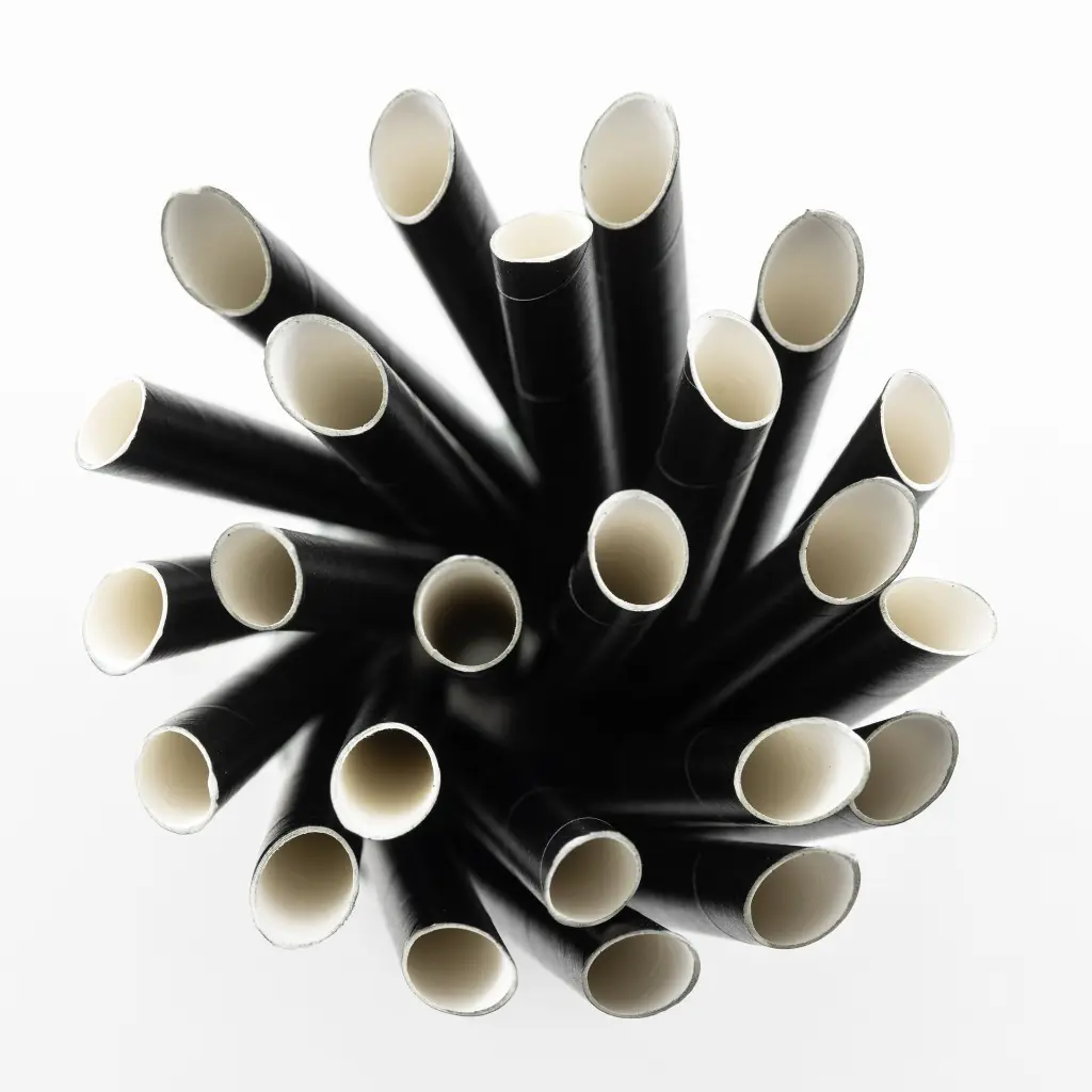 Paille en carton noire F&G Bubble Tea et milkshake 230 × 12 mm, sachet de 150
