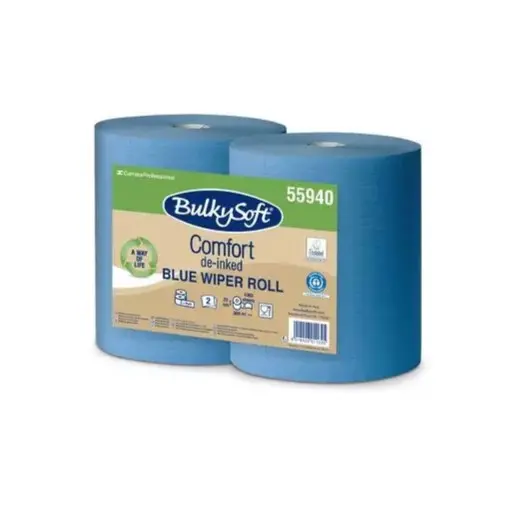 Bobines Industrielles à Dévidage Central Bleues BulkySoft Comfort 2 Plis 6 Rouleaux 55940