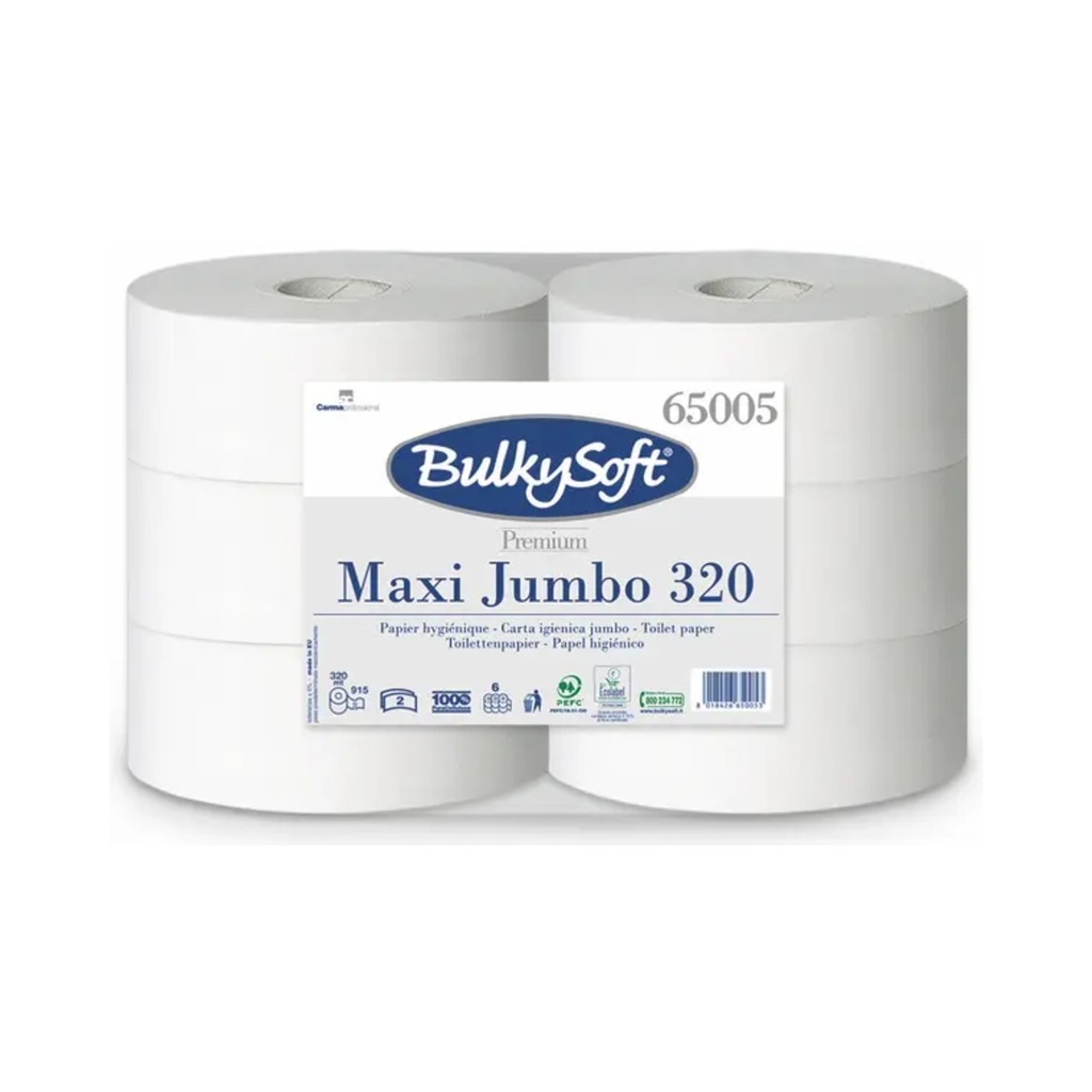 Toilettenpapier / WC-Papier Maxi-Jumbo BulkySoft 65005 2-lagig 6 Rollen