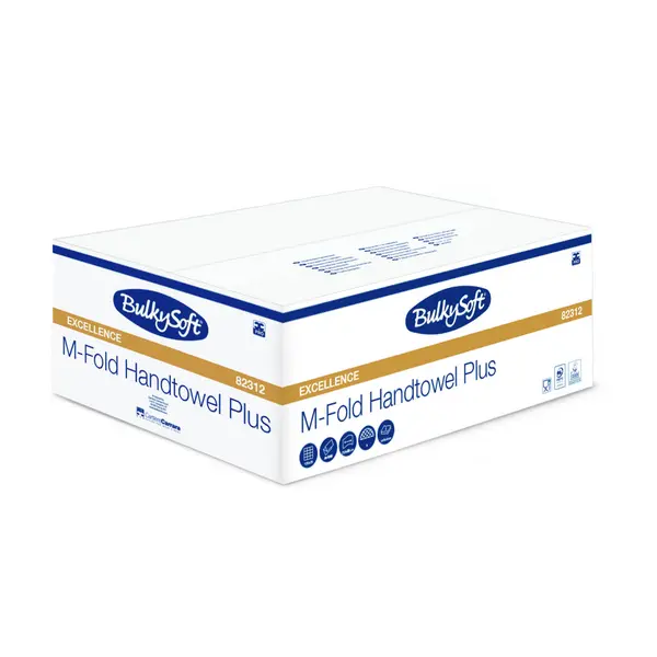 Papier Essuie-Mains Zigzag BulkySoft Excellence 21,5x32 cm 2 Plis Pliage en M 82312 (25 x 125pcs) 