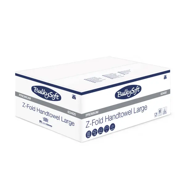 Papier Essuie-Mains Zigzag BulkySoft Premium 23,5x24 cm 2 Plis Pliage en Z 83400