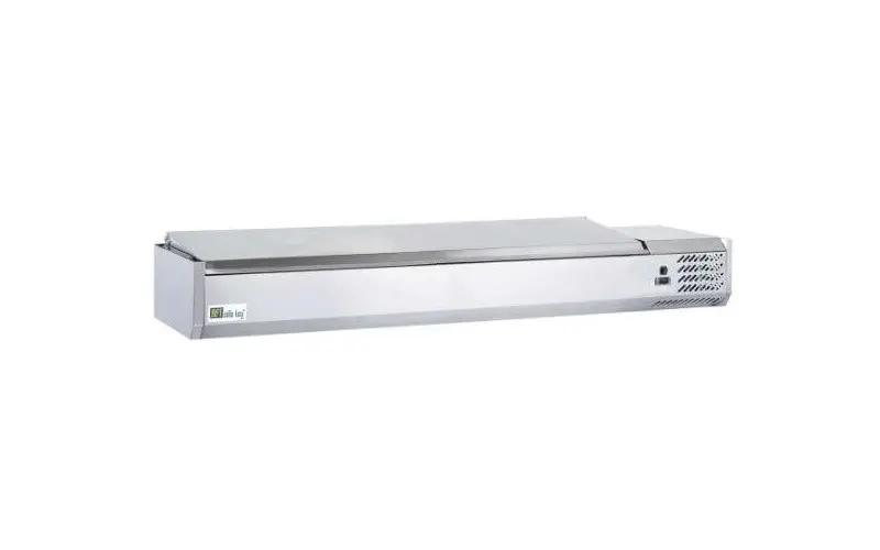 Saladette 9 x GN 1/3 inox avec couvercle
