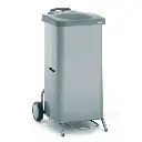 Tournus Porte-sac mobile avec habillage inox couvercle à pédale, pour sacs 100 litres