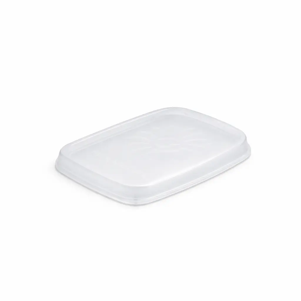 Couvercle Barquette Charcuterie 108R Rectangulaire RPP Transparent 100PCS