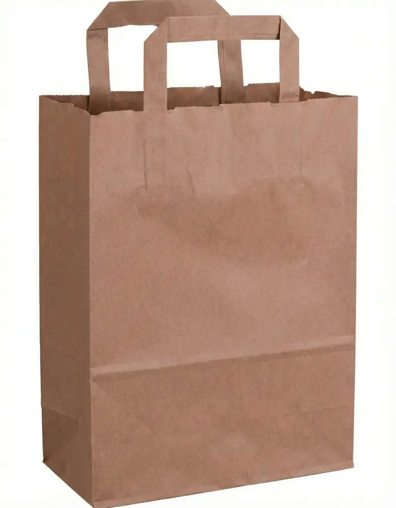 Sac Bretelle papier Kraft 22 x 11 x 28 cm, poignée plate 250PCS