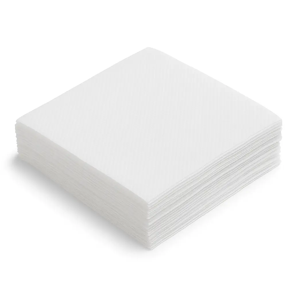 Serviettes blanches 33x33cm 1 pli 9 pack / carton 6kg +/- % tolerance