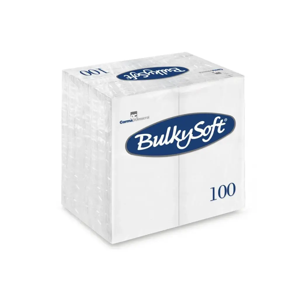 Serviettes BulkySoft Blanches 40x40 cm 2 Plis Pliage 1/8 2000 pcs