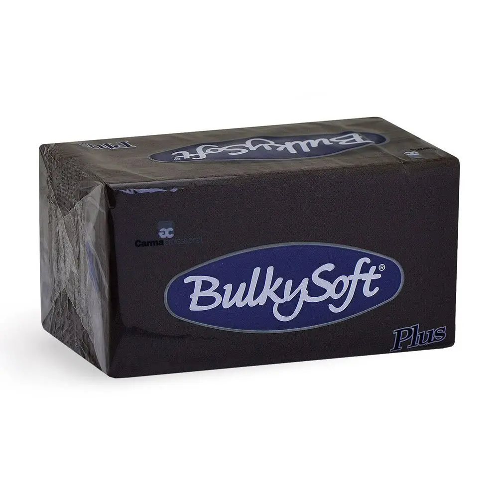 Serviettes BulkySoft Napkins Plus Noires 38×38 cm Double Point 2 Plis 800 pcs