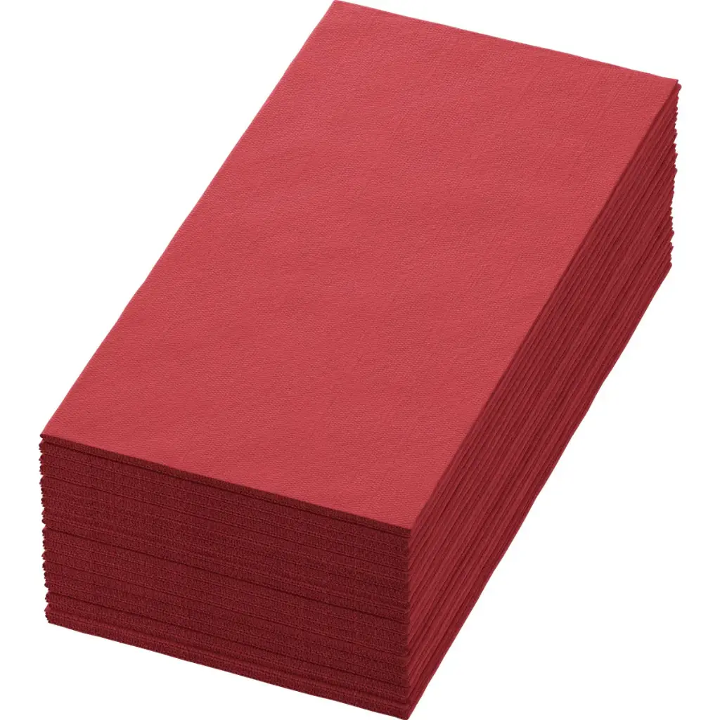 Serviettes Airlaid Bio Dunisoft® 40x40 cm Pliage 1/8 360PCS Bordeaux