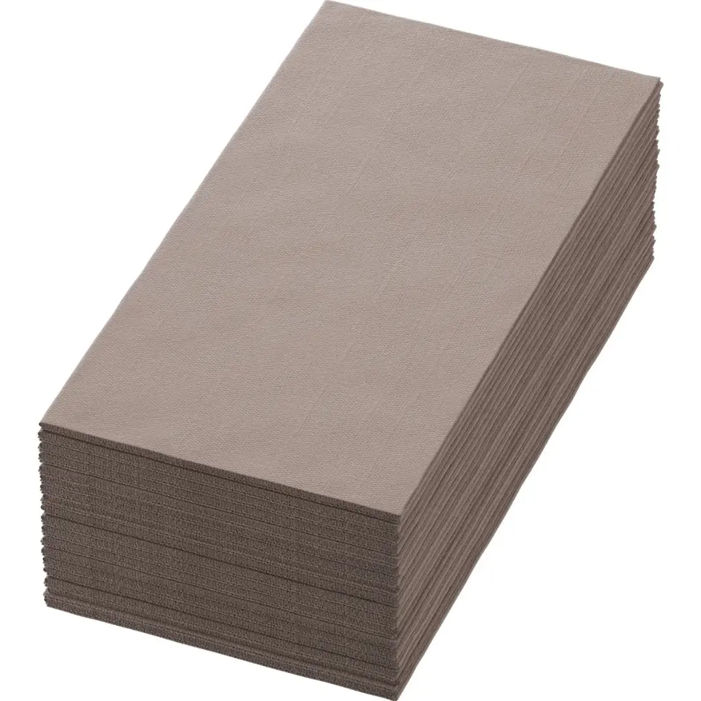 Serviettes Airlaid Bio Dunisoft® 40x40 cm Pliage 1/8 360PCS Greige
