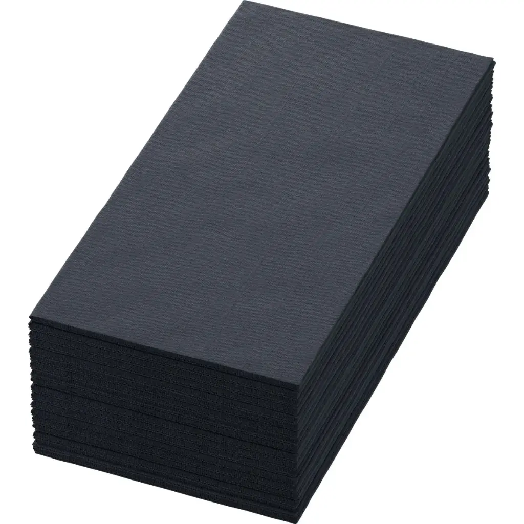 Serviettes Airlaid Bio Dunisoft® 40x40 cm Pliage 1/8 360PCS Noir