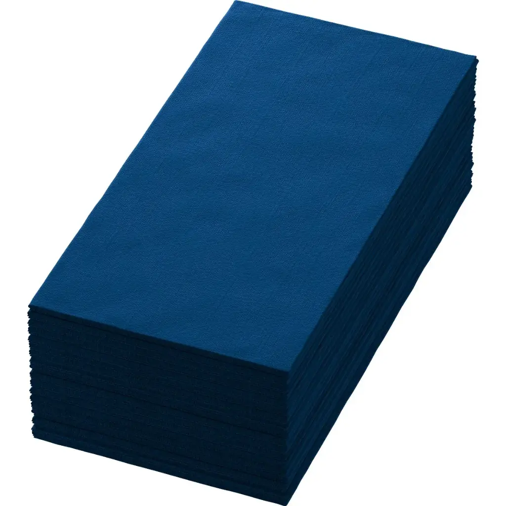 Serviettes Ouate 40x40 cm 3 Plis Pliage 1/8 1250PCS Bleu Foncé