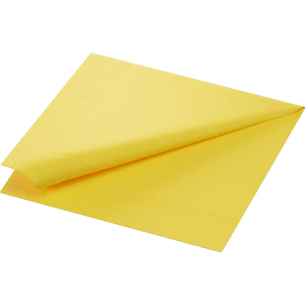 Serviettes Ouate 40x40 cm 3 Plis 1000PCS Jaune