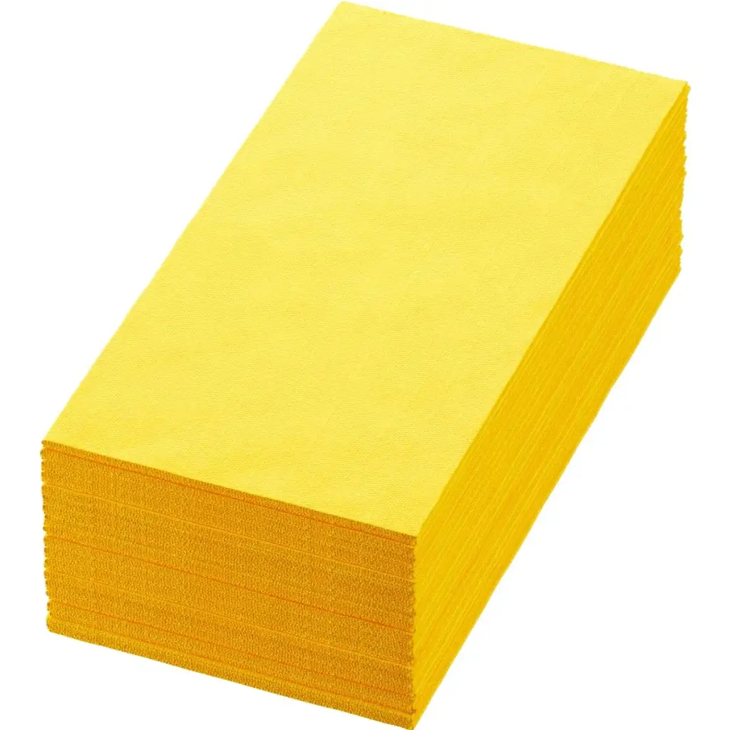 Serviettes jaune 40x40cm 3 plis pliage 1/8 1250PCS