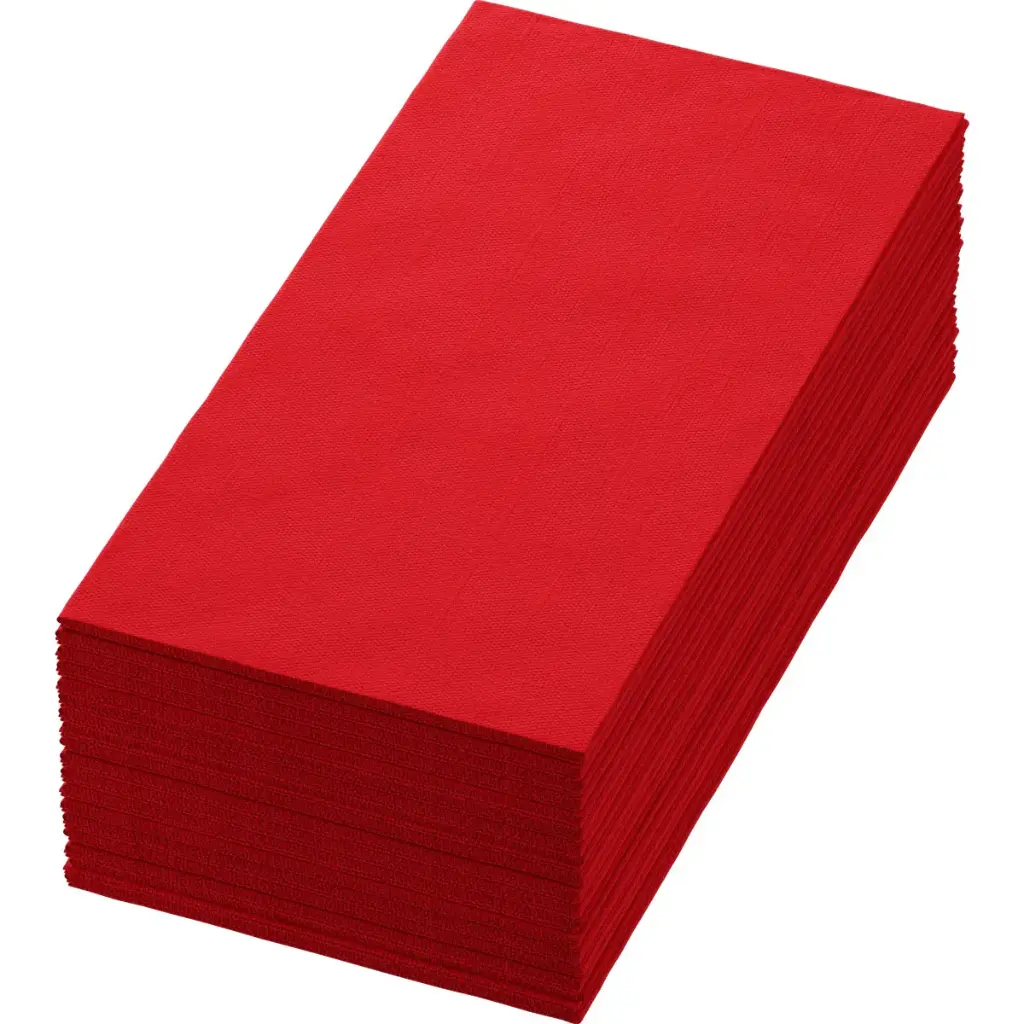 Serviettes rouge 40x40cm 3 plis pliage 1/8 1250PCS