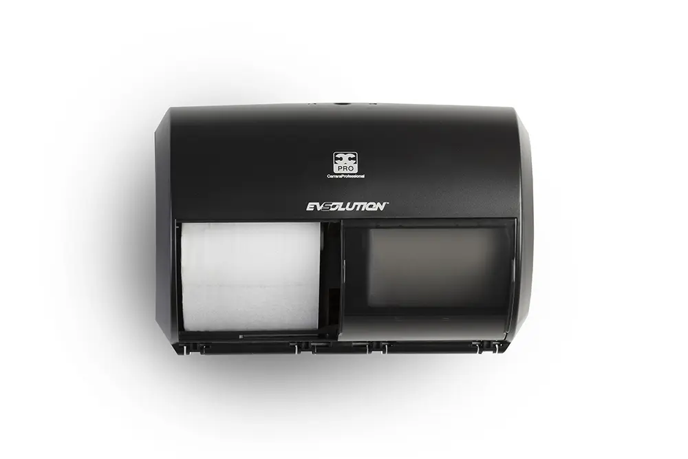 Horizontal Toilet Paper Dispenser BulkySoft Evsolution 2 Rolls Mandrel-Free 01376