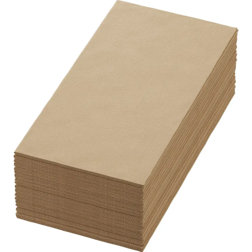 Serviettes Airlaid Bio Dunisoft® 40x40 cm Pliage 1/8 360PCS Natural Brown