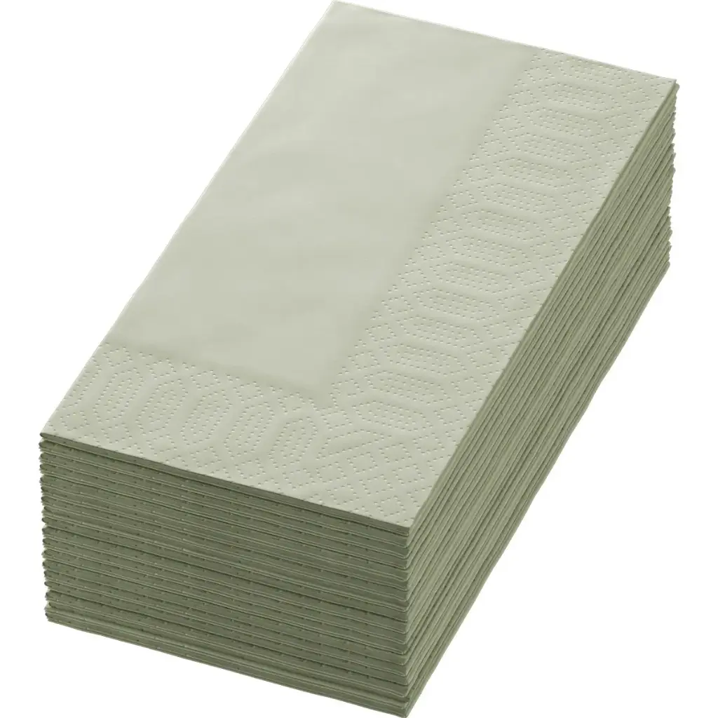 Serviettes dark green 40x40cm 3 plis pliage 1/8 1250PCS