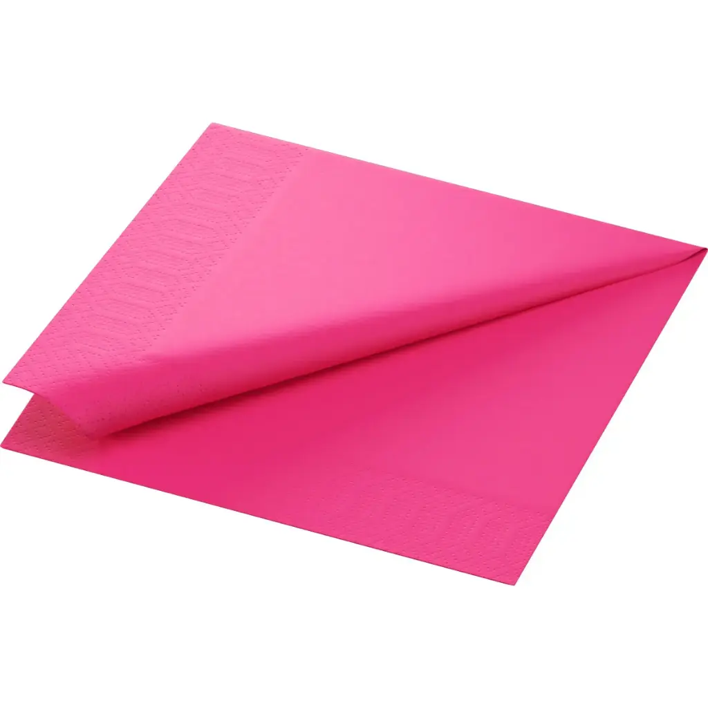 Serviettes Ouate 40x40 cm 3 Plis 1000PCS Fuchsia