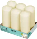 Bougies cylindres lisses Ivoire Bolsius 70h 150mm x 78mm 6PCS
