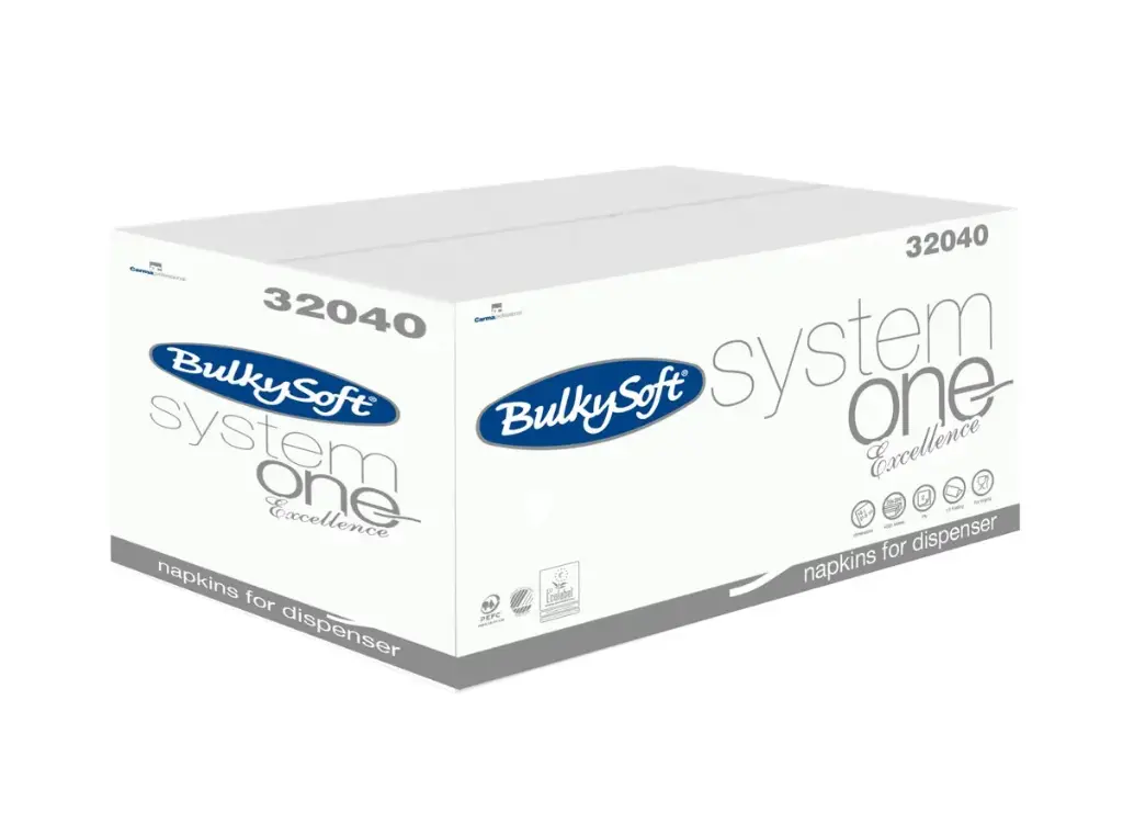 BulkySoft System One Excellence Servietten Weiß 160x210 2-lagig 20x200 Stk.