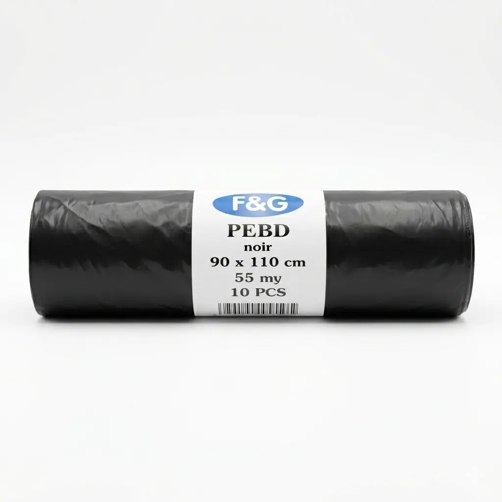 Zwarte vuilniszakken 150L 90X110cm LDPE F&G - 55 Microns - 100PCS