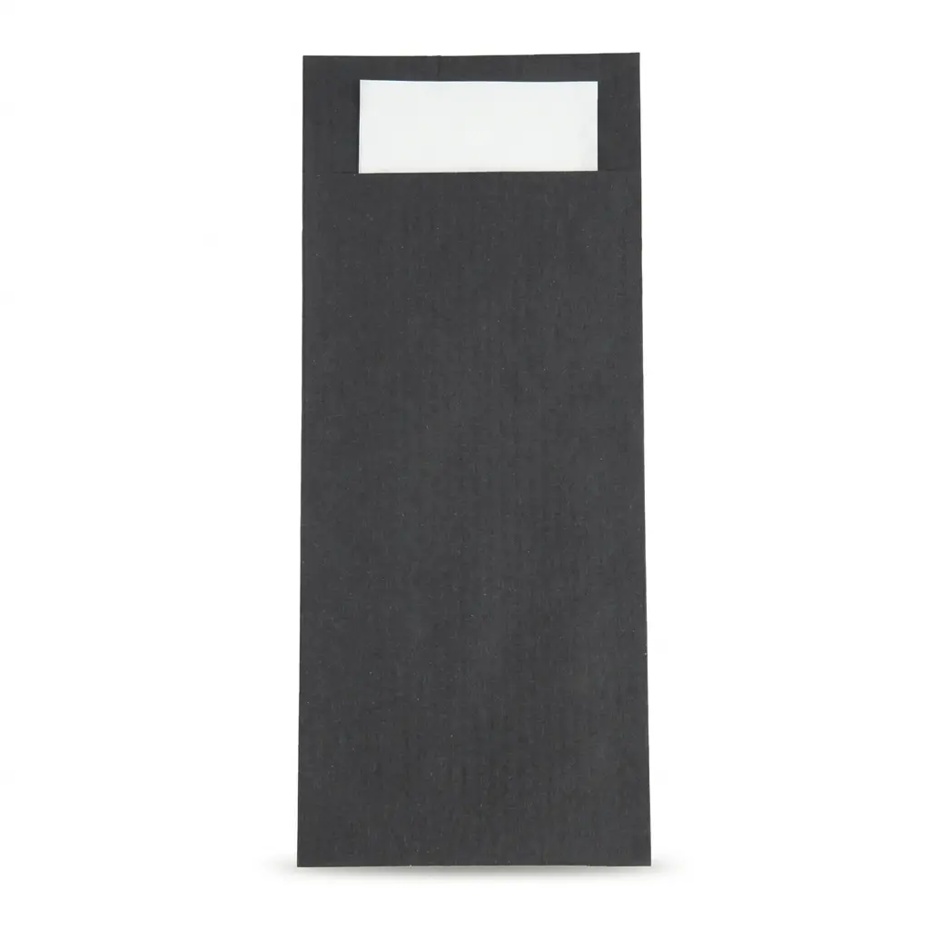 Pochettes noires à couverts 600pcs