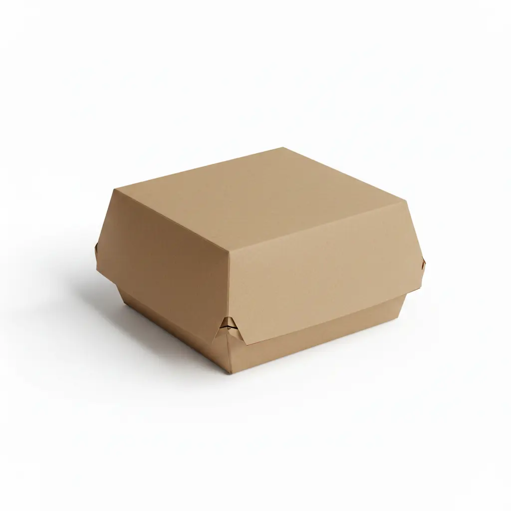Boîte à hamburger Kraft 11.5x11.5x8cm 4X100pcs – emballage alimentaire