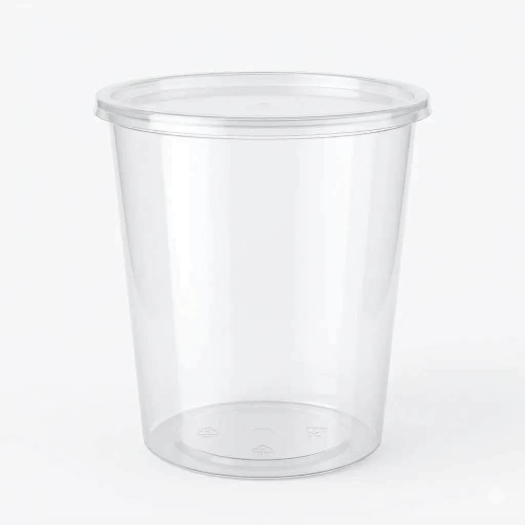 Pots à soupe ronds transparents PP 1000cc 250pcs