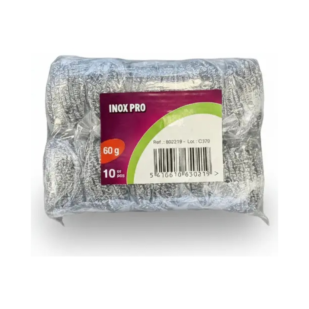 Edelstahlschwamm 60g — Packung mit 10