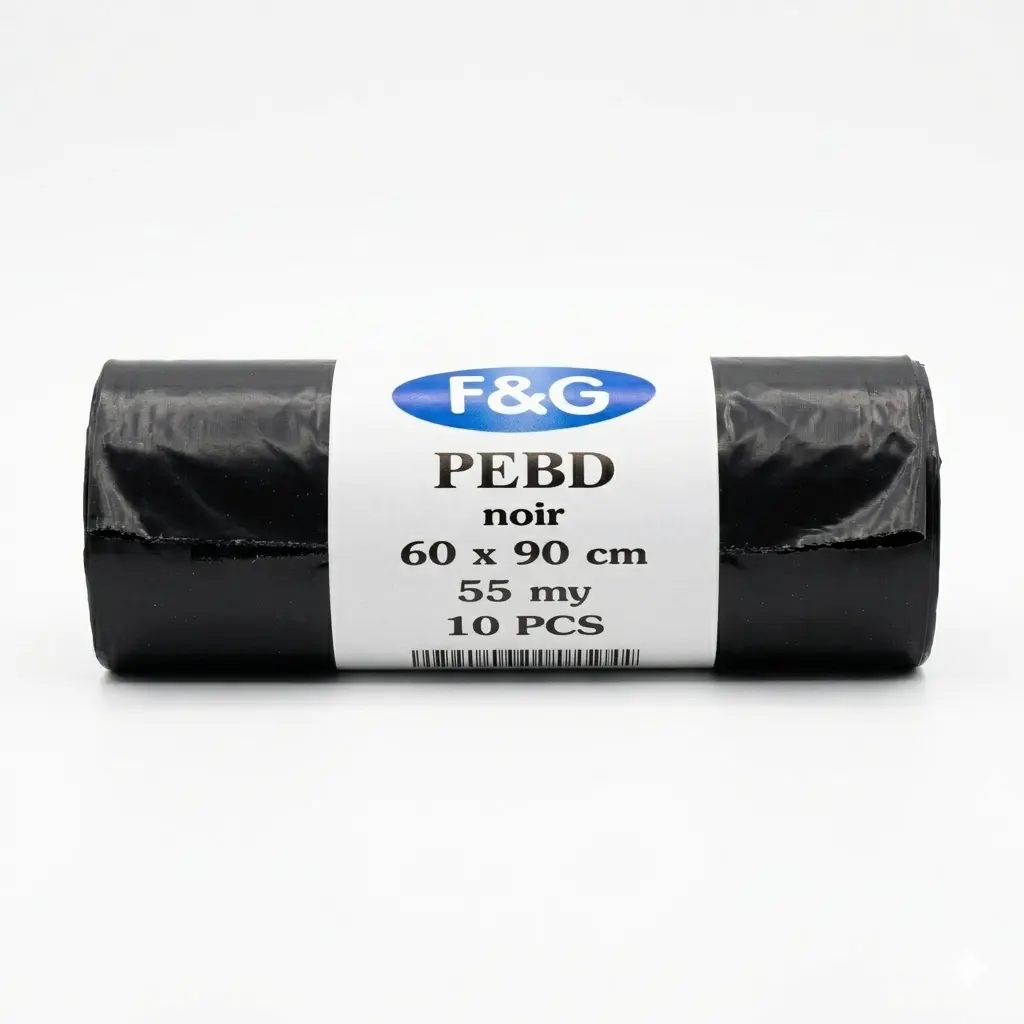 Black refuse sacks / bin liners 60L 60x90cm LDPE F&G - 55 Microns - 200PCS