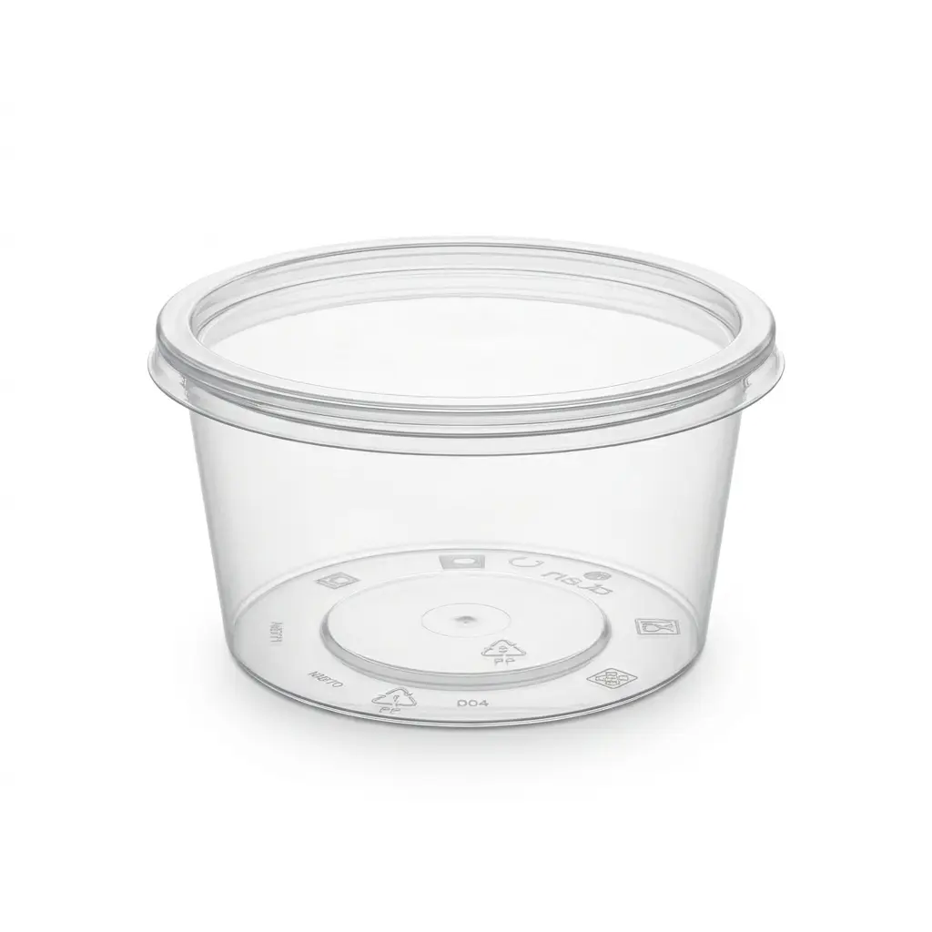 Pots à soupe ronds transparents PP - 350cc - 20x25pcs