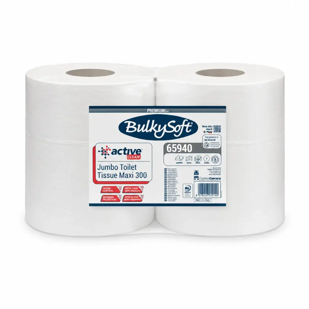 Toilettenpapier / WC-Papier Maxi-Jumbo BulkySoft Active-Clean 2-lagig — 6 Rollen