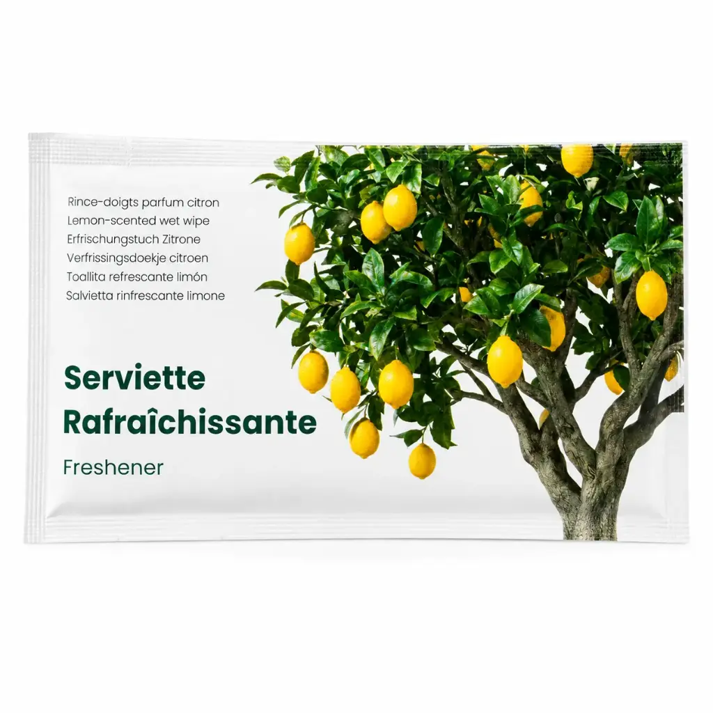 Serviette rafraîchissante rince-doigts F&G citron - 700 pcs