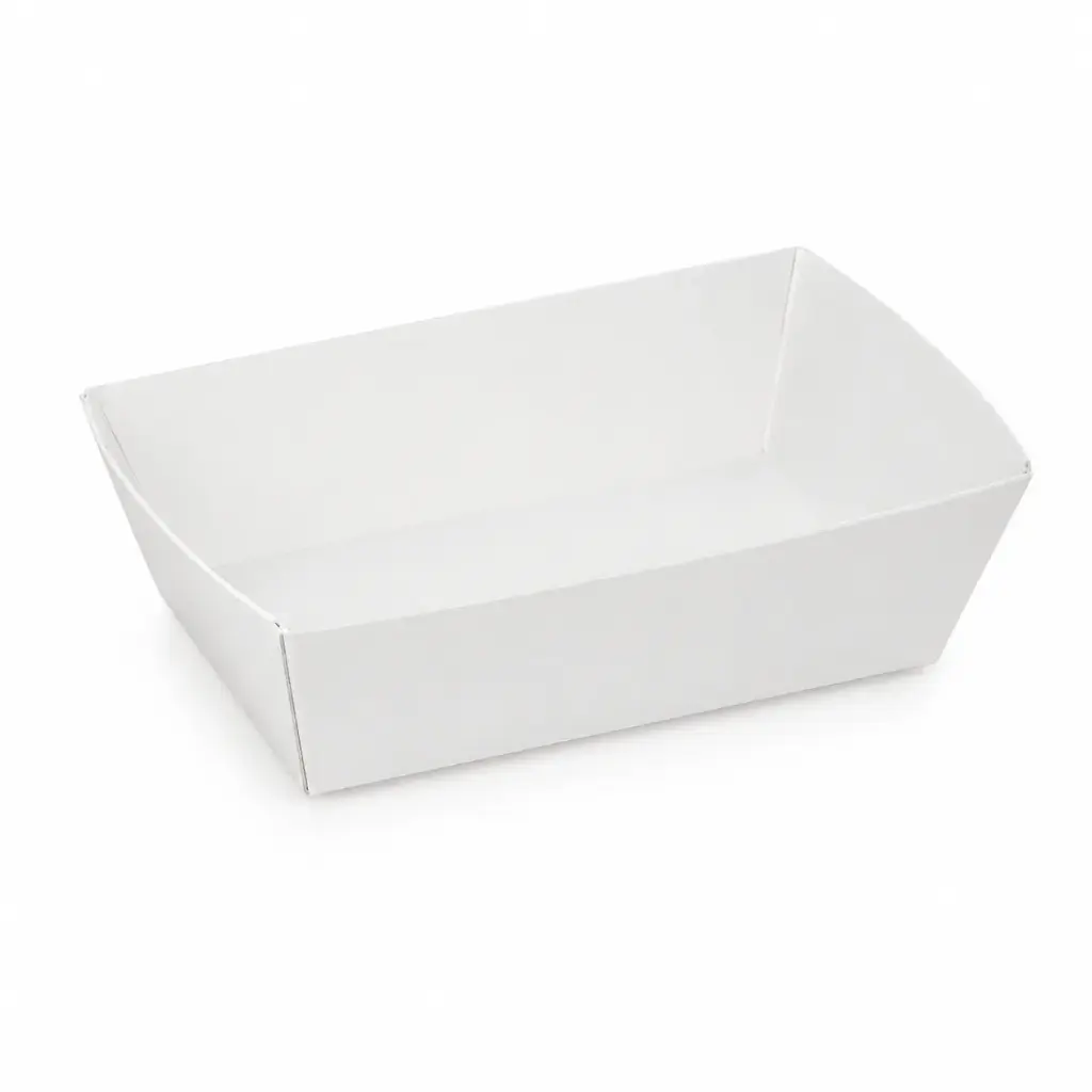 Barquettes à frites Carton Blanc C75 – 100×70×38 mm – 250 pièces
