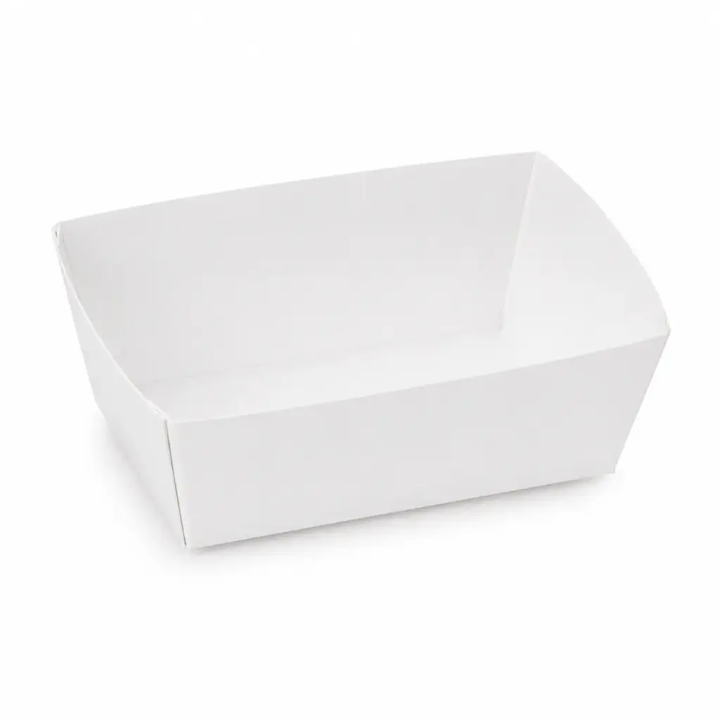Barquettes à frites Carton Blanc C80 – 110×60×45 mm – 250 pièces